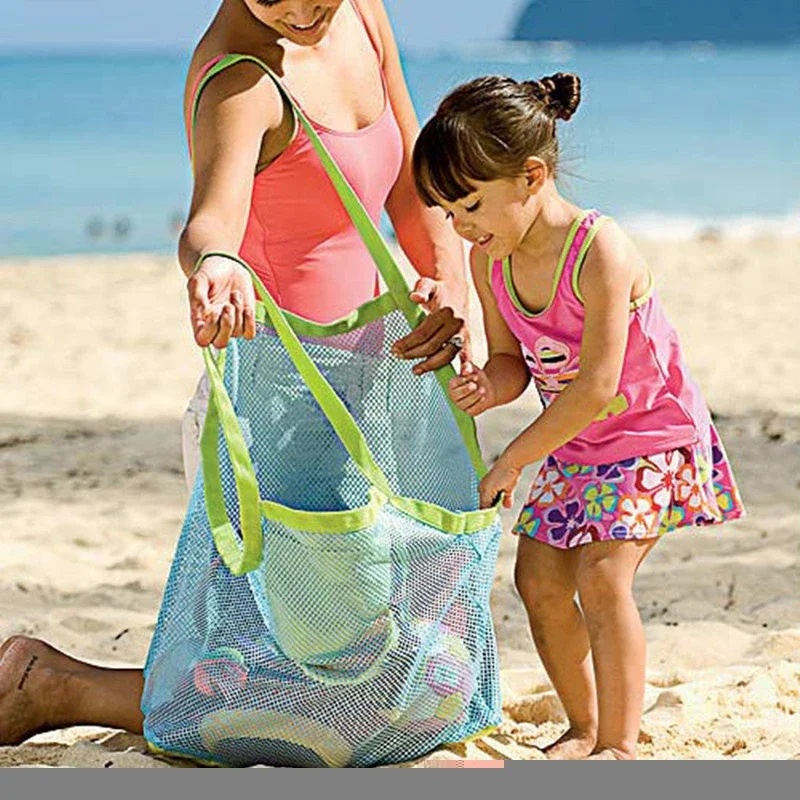 Beach Towel Large - Bolsa de malla portátil para niños,