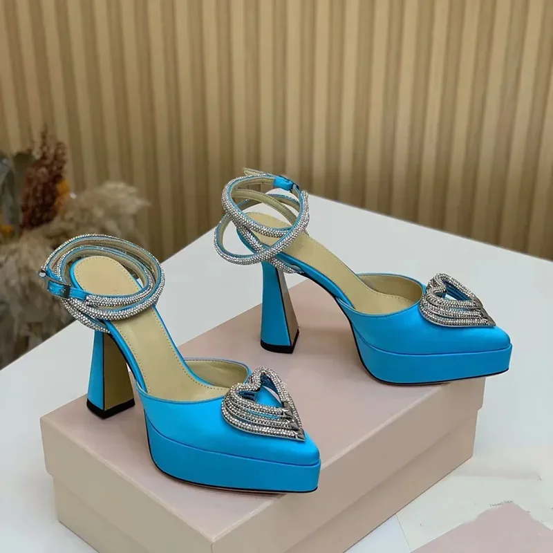 Casual Sandal Leather - Sandalias con plataforma de cristal con